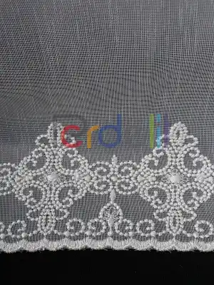 Etek Ucu Nakış İşlemeli Tül Perde