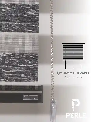 Koyu Gri Renk Bambu Stor Zebra Perde Yüksek Kalite Alüminyum Kasa Soft Bamboo