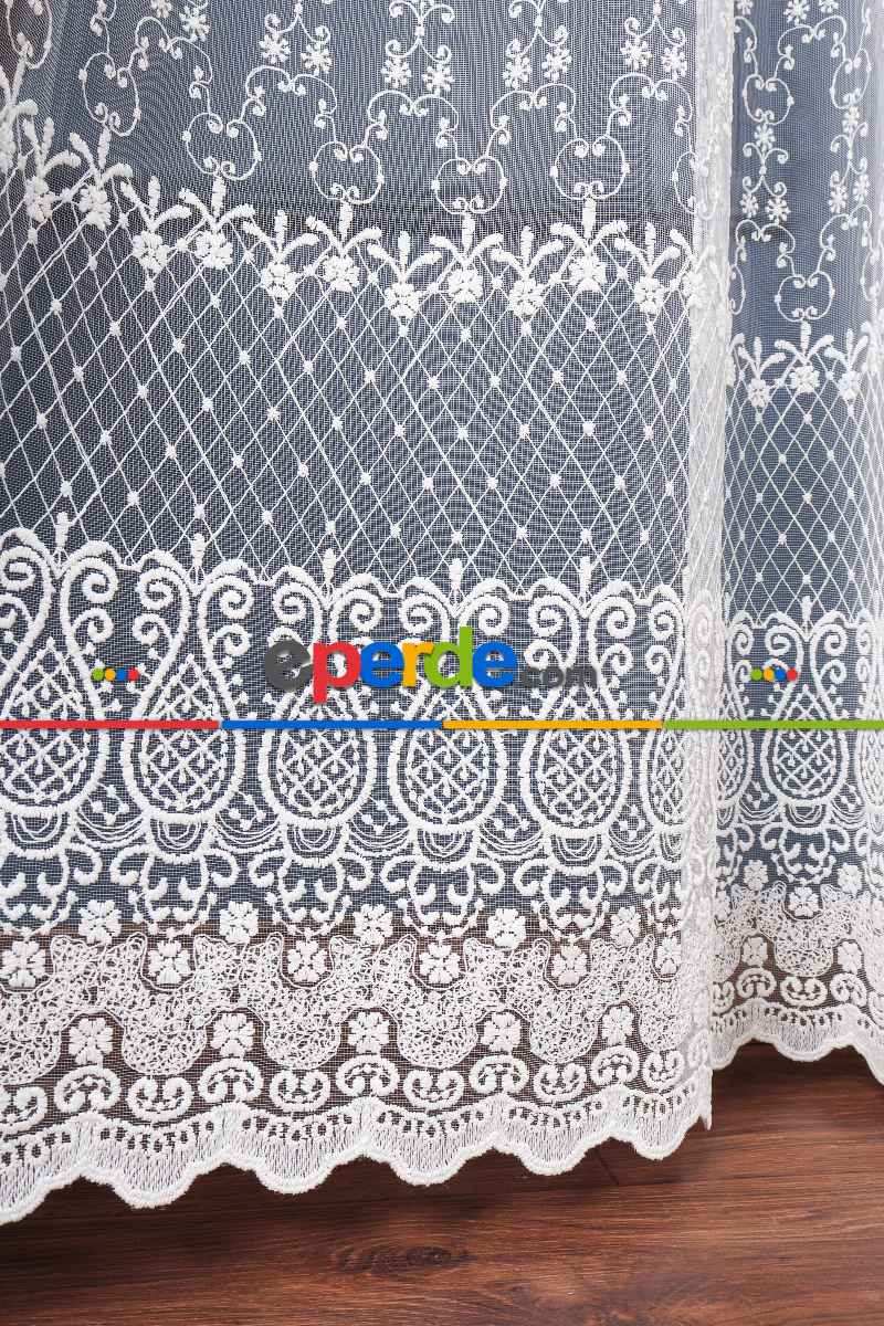 Salon Tül Modelleri - Elit Brode İşlemeli Tül Perde Özel Seri 108