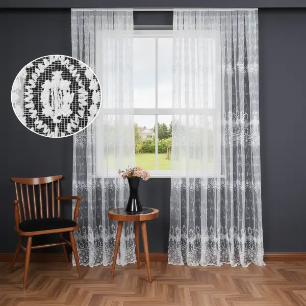 Salon Ve Oturma Odası İçin Brode Tül Perde | Özel Desen