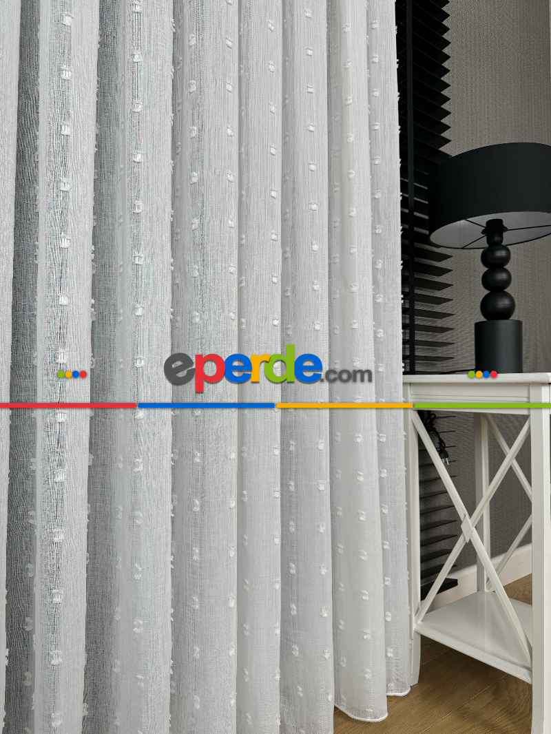 Kabartmalı Tül Perde, Premium Seri, Kurşunlu Tül