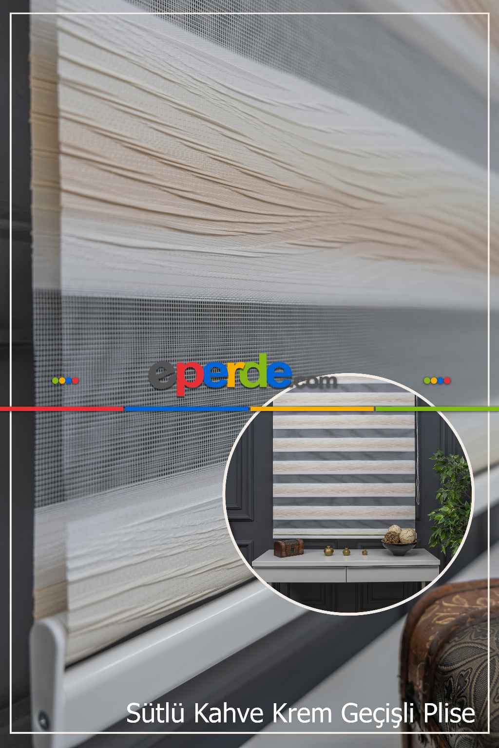 Zebra Perde - Degrade Renk Geçişli Kırık Pileli Zebra Perde