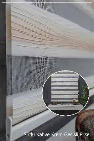 Mutfak- Zebra Perde - Degrade Renk Geçişli Kırık Pileli Zebra Perde