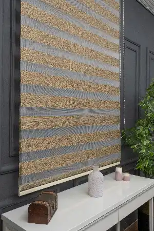 Zebra Perde - Düz Bambu Zebra Perde Kalın Dokulu