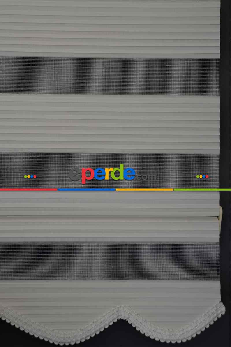 Halim Perdesan Dp-01 Beyaz Renk Etekli Veya Eteksiz Dar Pliseli Zebra Stor Perde