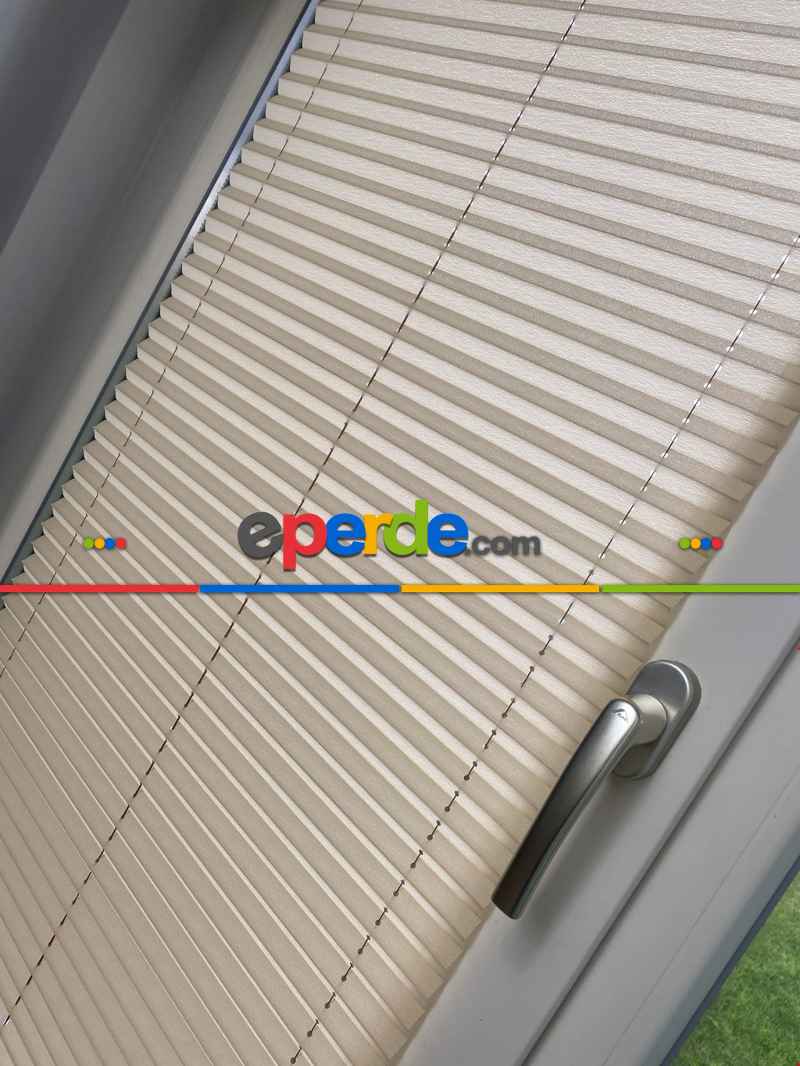 Mutfak - Plisel Perde, Kahverengi Diamond Seri Cam Balkon Perdesi 1. Kalite Matkapsız Montaj Yaylı Sistem