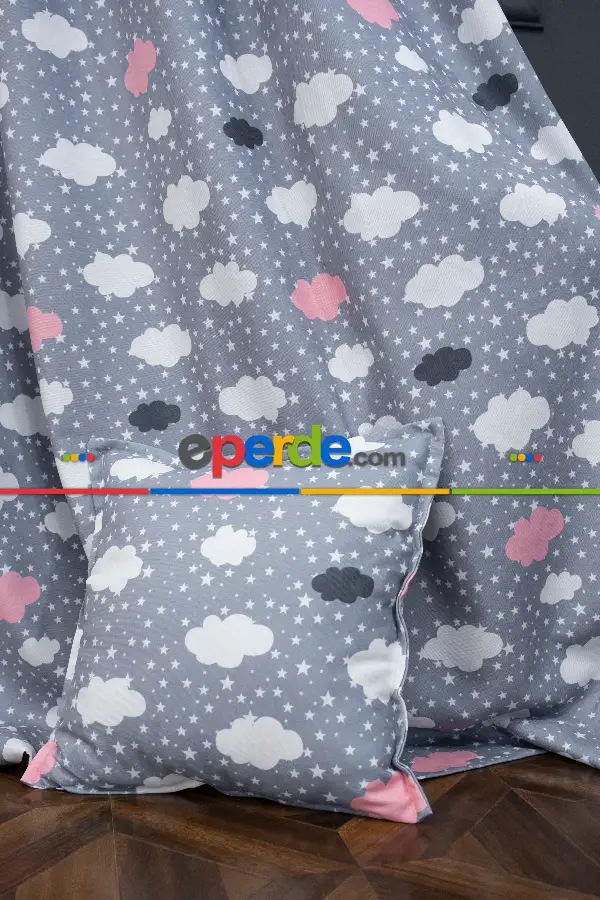 Trend Bebek - Çocuk - Genç Odası Fon Perde Modelleri 2025 (sınırsız En Ölçüsü )- Gri-füme-antrasit-pembe Koyu-ekru