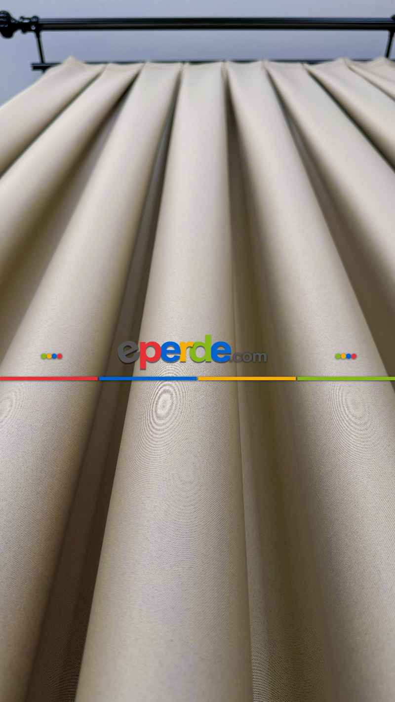 Koyu Krem Blackout - Karartma Fon Perde, Premium Kalite Serisidir, %90 Oranında Işığı Keser
