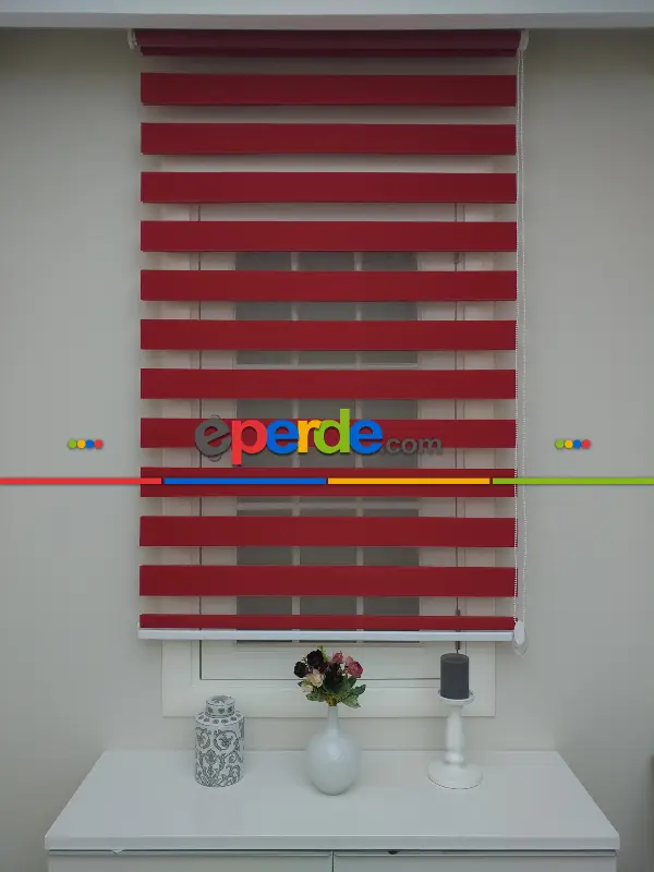 Salon Zebra - Rakipsiz Fiyat Son İndirim!!!İndirimli!!! Zebra Perde Kırmızı Zebra Ozel Fiyat- Kırmızı