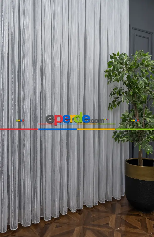 Çizgili Simli Trend Tül 1.kalite (dikim Ücreti Fiyata Dahildir.)