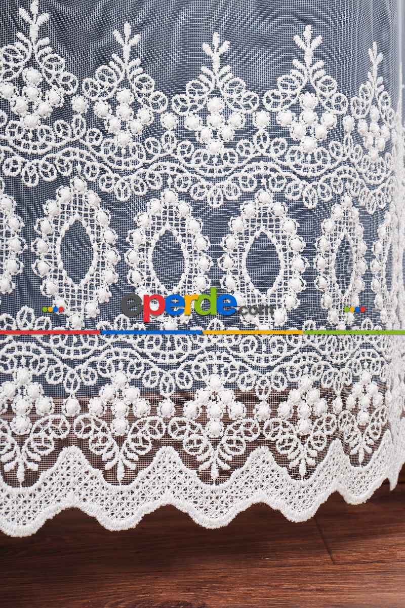 Salon Tül Modelleri - Elit Brode İşlemeli Tül Perde Özel Seri 105