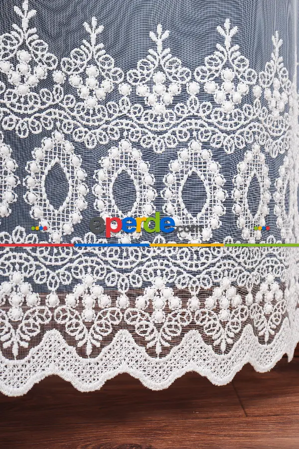 Salon Tül Modelleri - Elit Brode İşlemeli Tül Perde Özel Seri 105