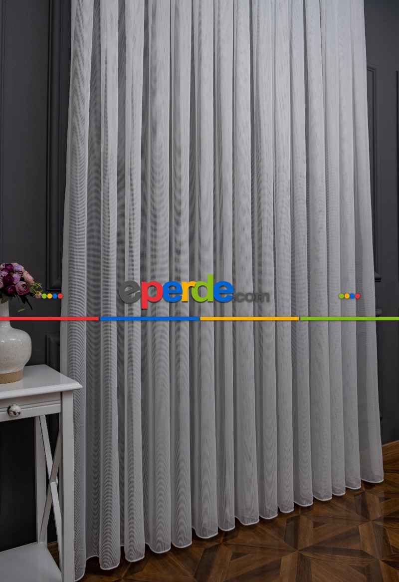 Ekru Renkli Kedi Tırmalamalarına Dayanaklı Tül Perde