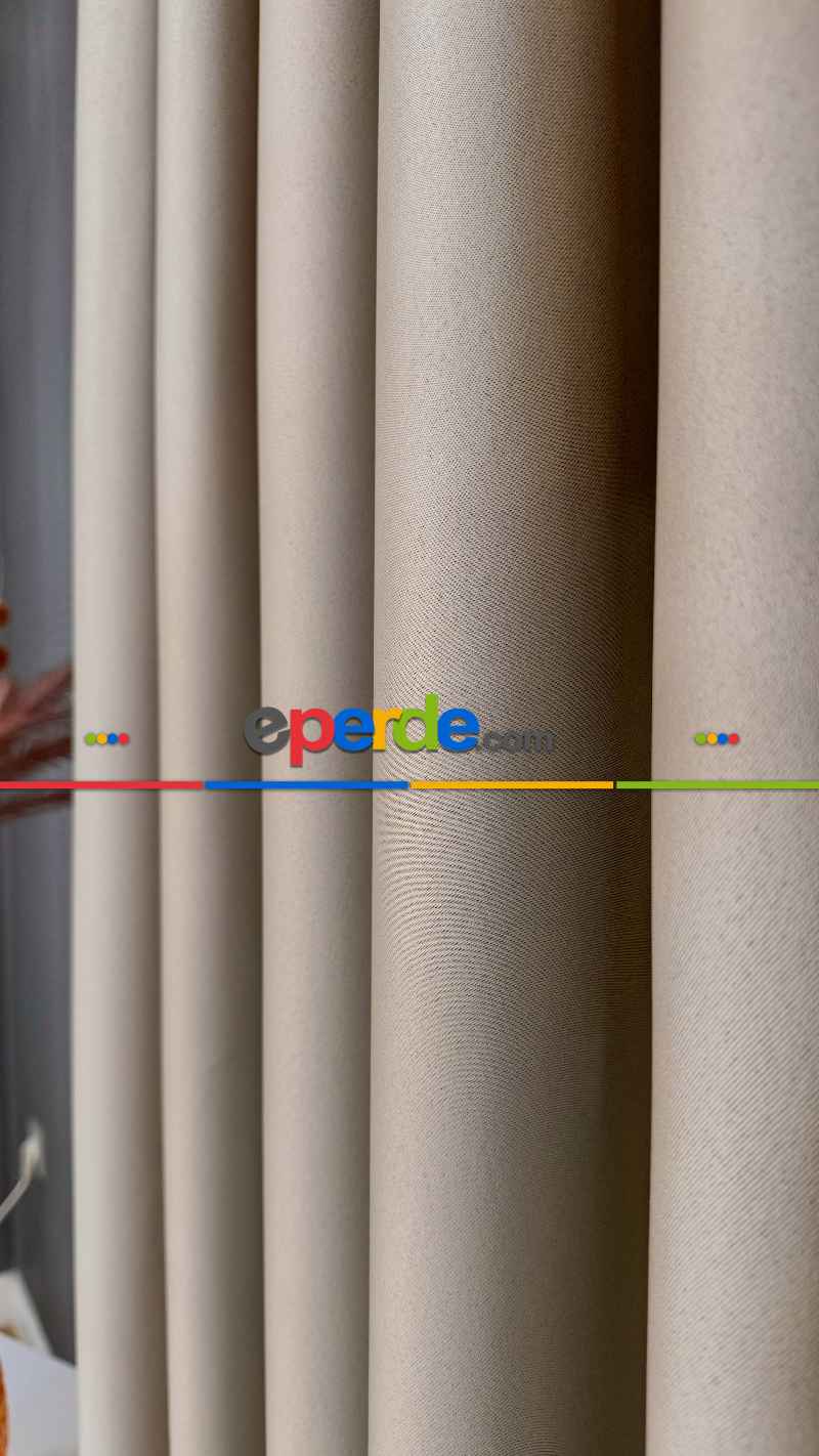 Koyu Krem Blackout - Karartma Fon Perde, Premium Kalite Serisidir, %90 Oranında Işığı Keser