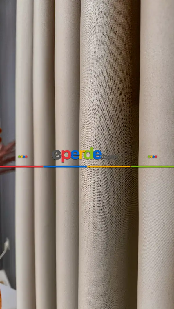 Yatak Odası - Koyu Krem Blackout - Karartma Fon Perde, Premium Kalite Serisidir, � Oranında Işığı Keser