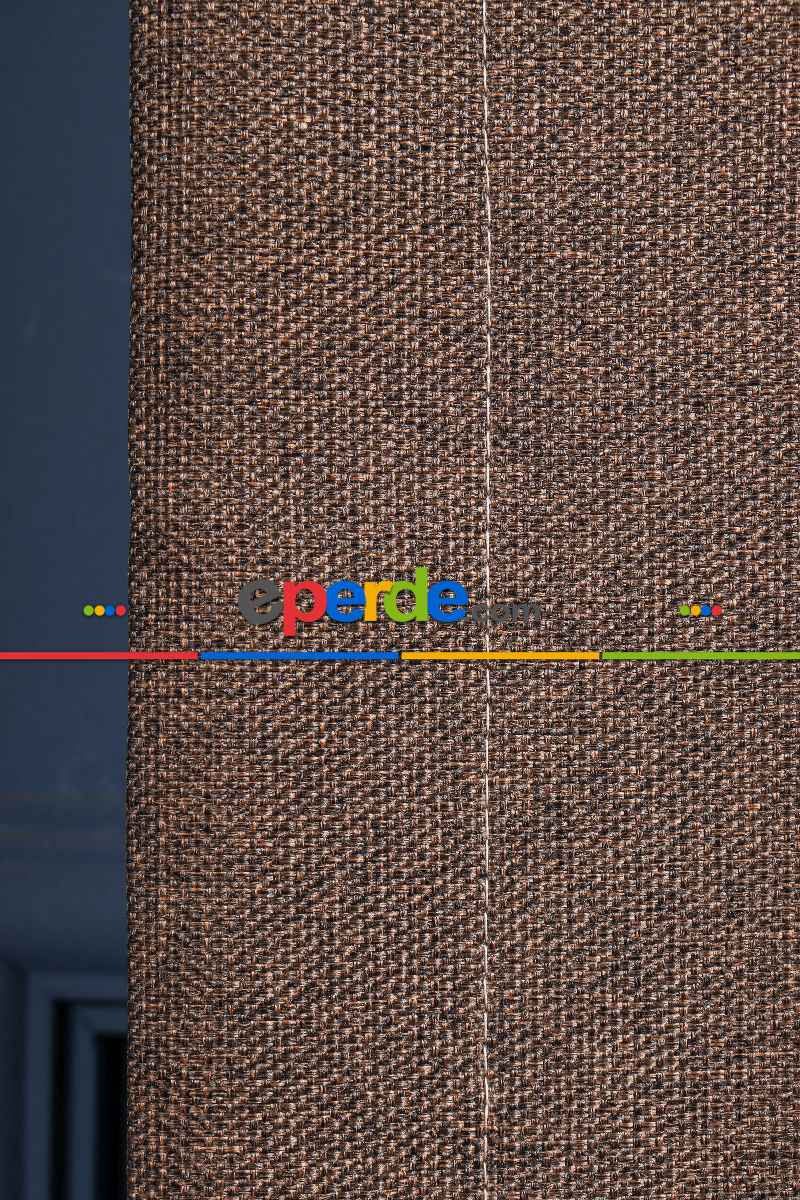 Kahverengi Keten Blackout Karartma Fon Perde