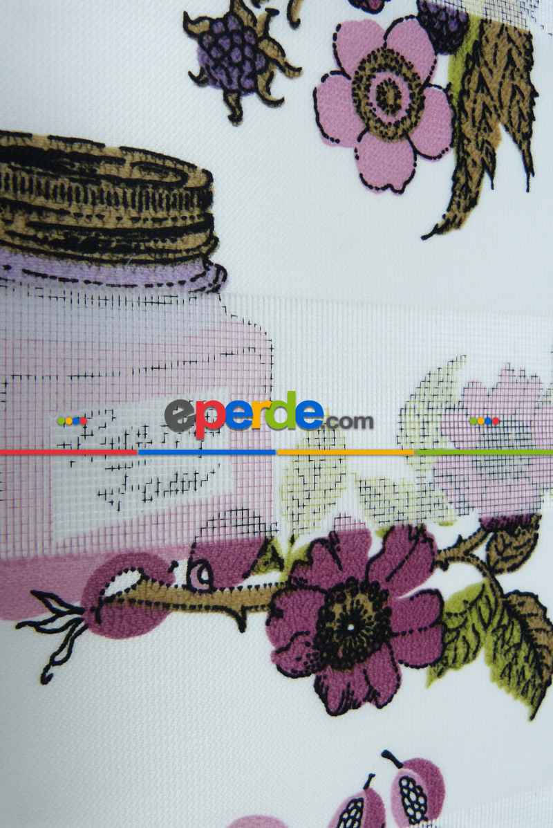 Mutfak Zebra Perde- Eflatun