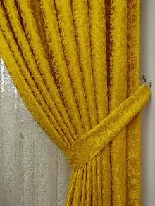 Hardal Duz Jakar Fon Perde (150)- Hardal Sarısı