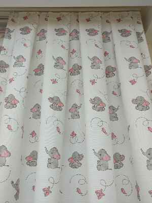 Sevimli Filler Desenli Baskılı Zebra Perde Bebek Odası Perdesi- Gri-Füme-Antrasit-Pembe