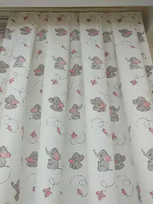 Sevimli Filler Desenli Baskılı Zebra Perde Bebek Odası Perdesi- Gri-Füme-Antrasit-Pembe
