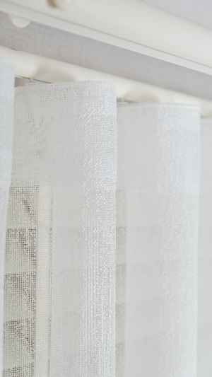 Ekru Çizgili Enine Bantlı Tül Perde, Ağır Gramajlı Premium Seri