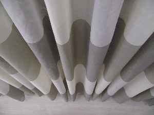 Oturma Odası - Şerit Desenli Keten Tül Perde- Sütlü Kahve