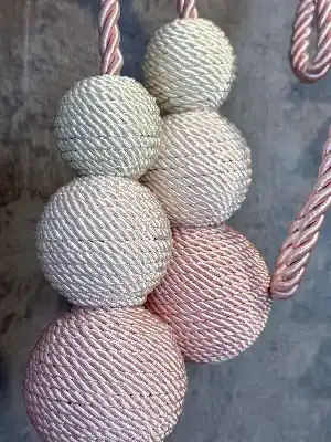 Pembe Ekru Braçol Perde Bağı
