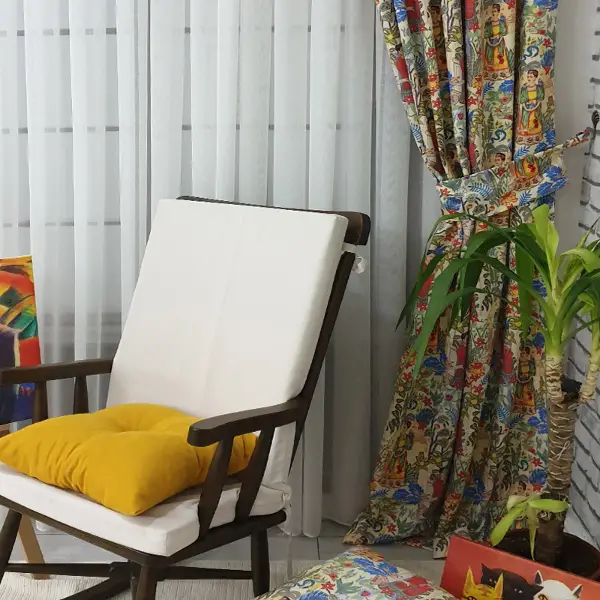 Popart Desenli Fon Perde Evmpopart5 Kumaşı Kalındır Duck Bezi Değildir- Çok Renkli 3