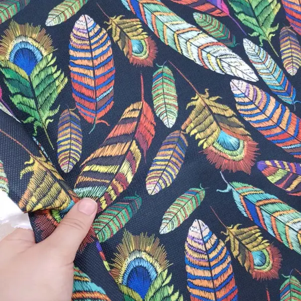 Tüy Desenli Fon Perde Evm316 -t - Kumaşı Kalındır Duck Bezi Değildir.- Siyah-Yeşil-Mavi-Kırmızı-Çok Renkli