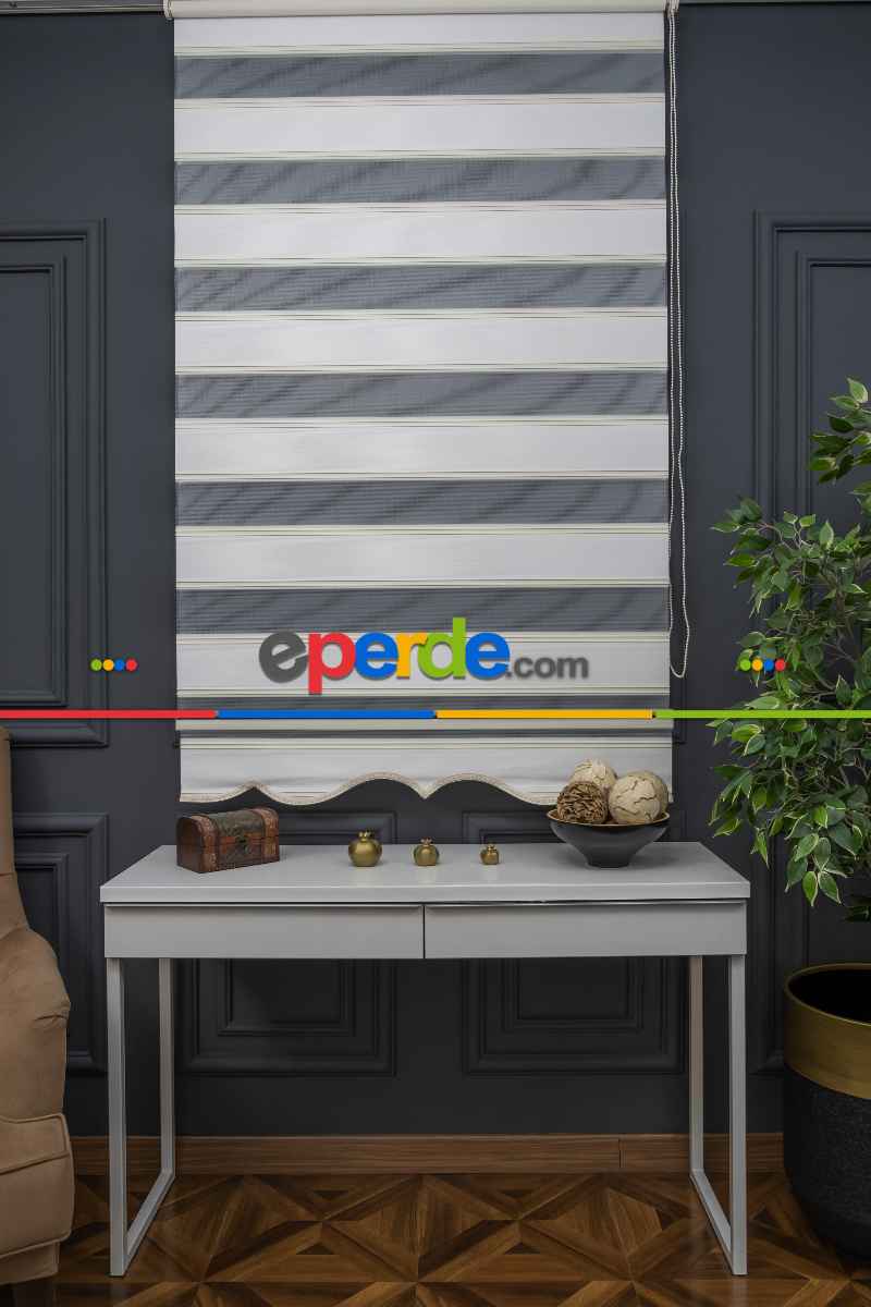 Oturma Odası - Zebra Perde - Yarım Plise - Geniş Palet Zebra Perde