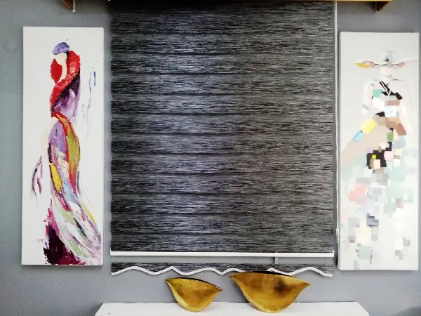 Bambu Zebra 2021 Sezonu Siyah-gri Kırçıllı A Kalite Bambu Zebra Perde- Siyah