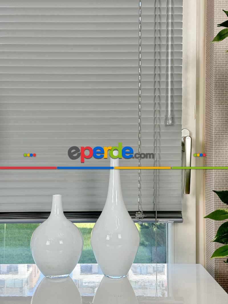 Mutfak Jaluzi - Açık Gri Alüminyum Jaluzi Perde - 25mm