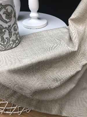 Krem Desenli Jakar Fon Perde- Krem