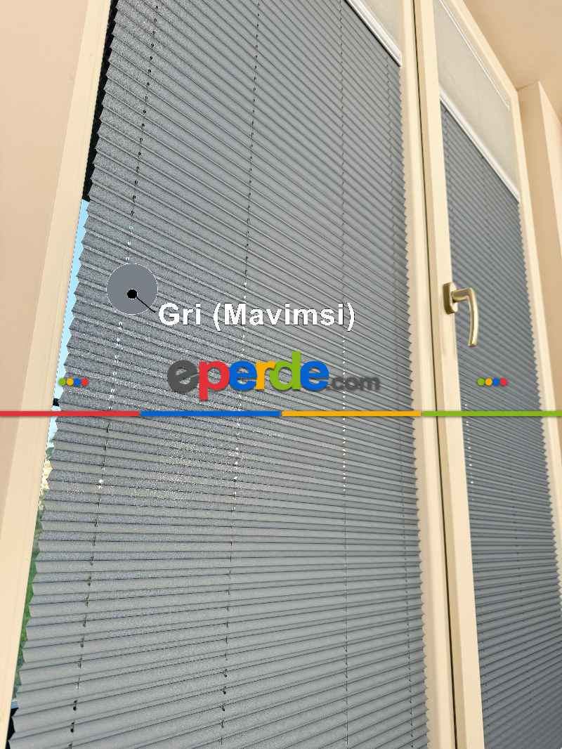 Mutfak Yapışkanlı Sistem - Tüllü Plise Perde - 15 Renk - Plise Perdeyi Hem Tül Hem Kalın Perde Olarak Kullanın