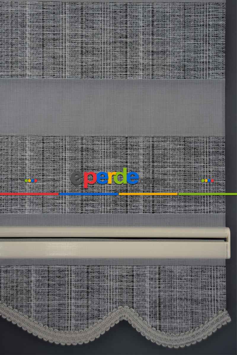 Halim Perdesan Jk-288 Siyah & Beyaz Renk Etekli Veya Eteksiz Zebra Stor Perde