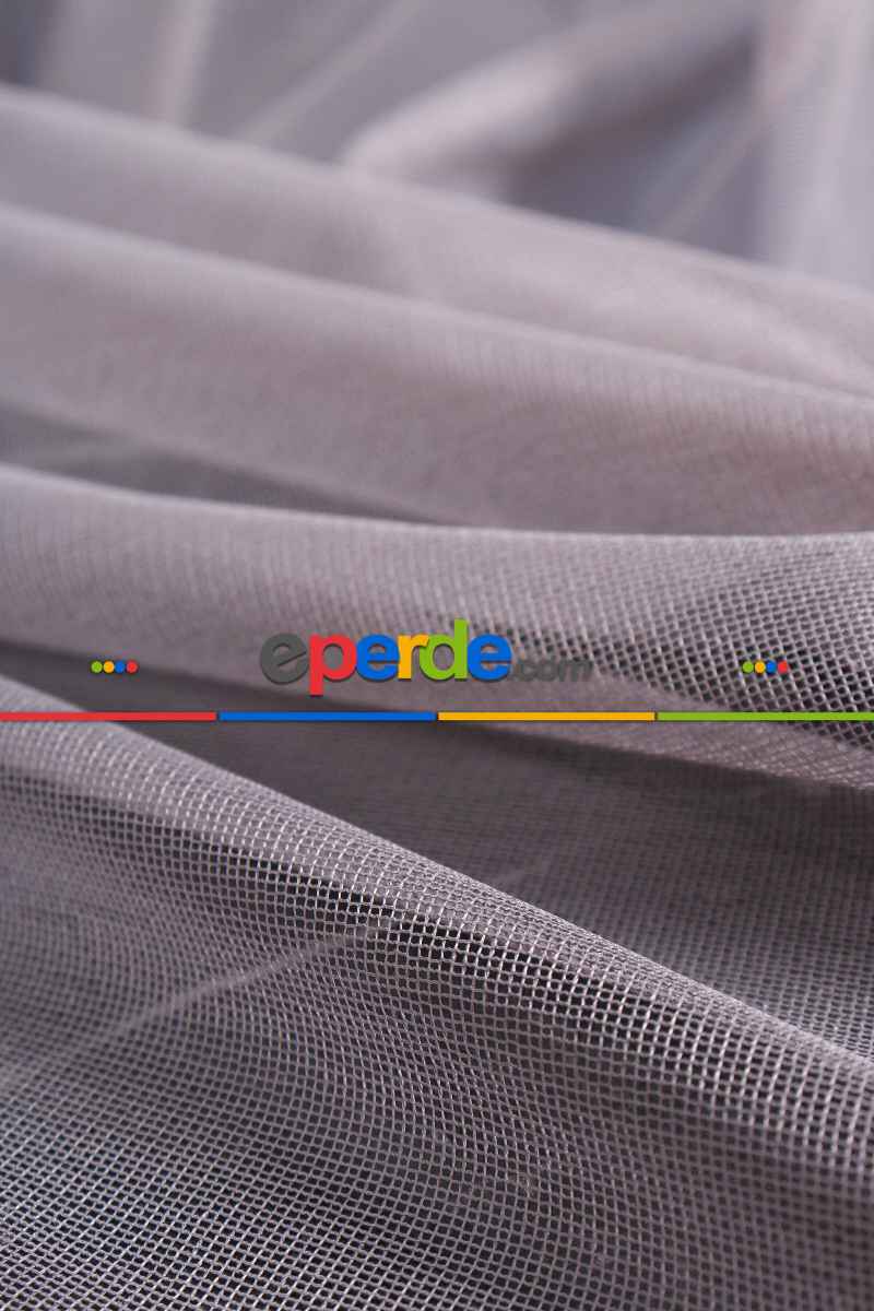 Salon Tül Modelleri - Ofelya Gri - Düz Tül Perde