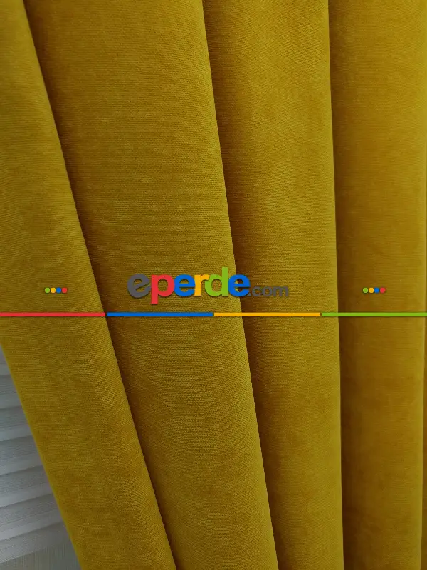 Salon Fon - Hardal Sarısı - Düz Fon Perde ( 280 Eninde )- Hardal Sarısı