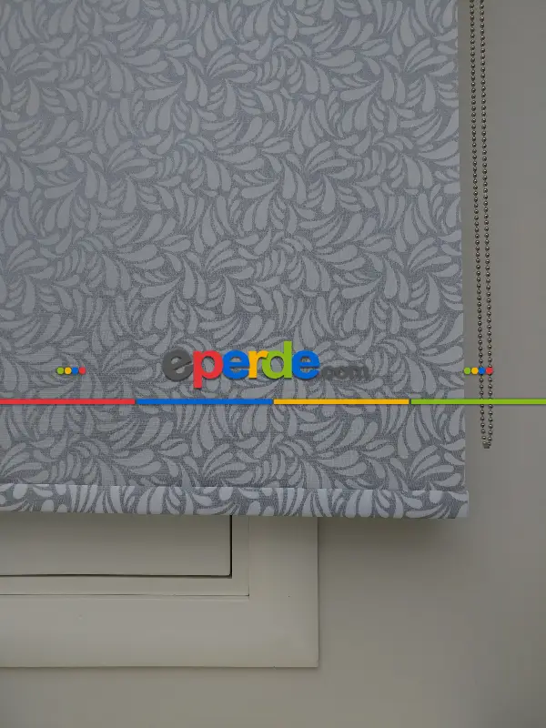 Salon Stor - Kendinden Desenli Stor Perde Gri- Gri-füme-antrasit-beyaz- Çok Renkli 2