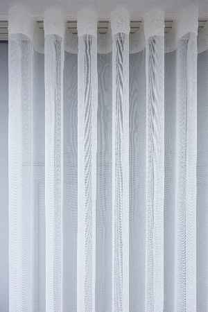S Pile Düz Tül Perde- Ekru