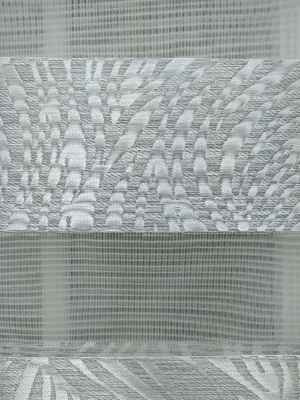 Gümüş Kabartmalı Jakarlı Zebra Perde- Gümüş