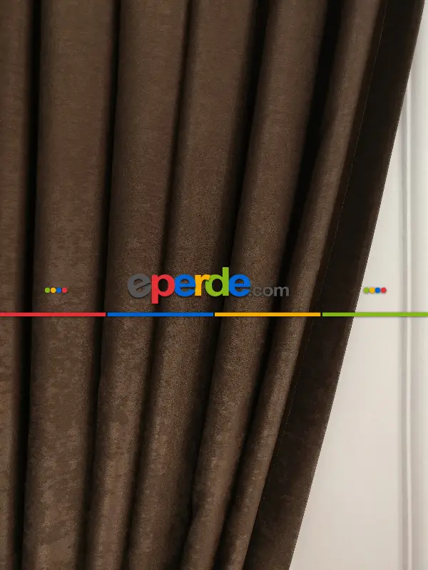 Salon - Soft Fon Perde Sütlü Kahve Dökümlü En - Sütlü Kahve