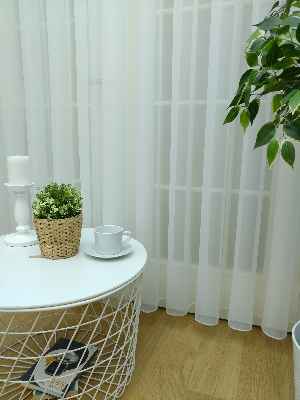 Mutfak Perdesi Düz Pileli - Beyaz