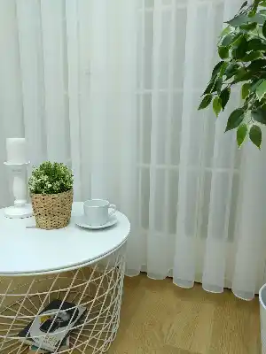 Mutfak Perdesi Düz Pileli - Beyaz