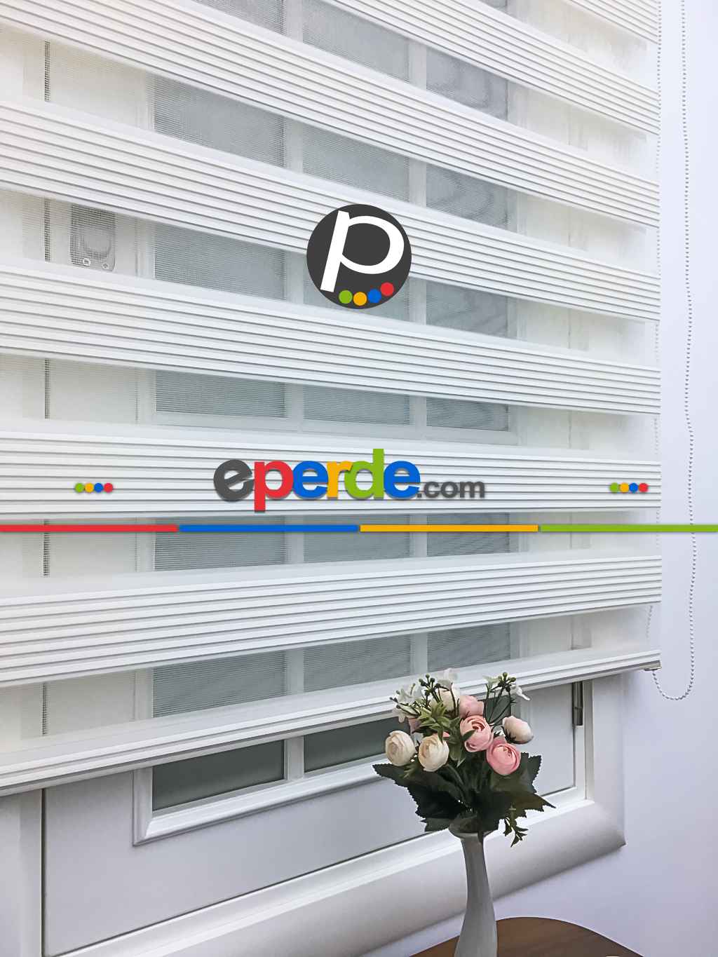 Dar Plise Zebra Perde - Krem- Krem