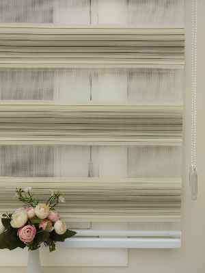 Salon Zebra Perde - Vizon Degrade Geçişli Plise Zebra Perde 2021 Elit- Krem