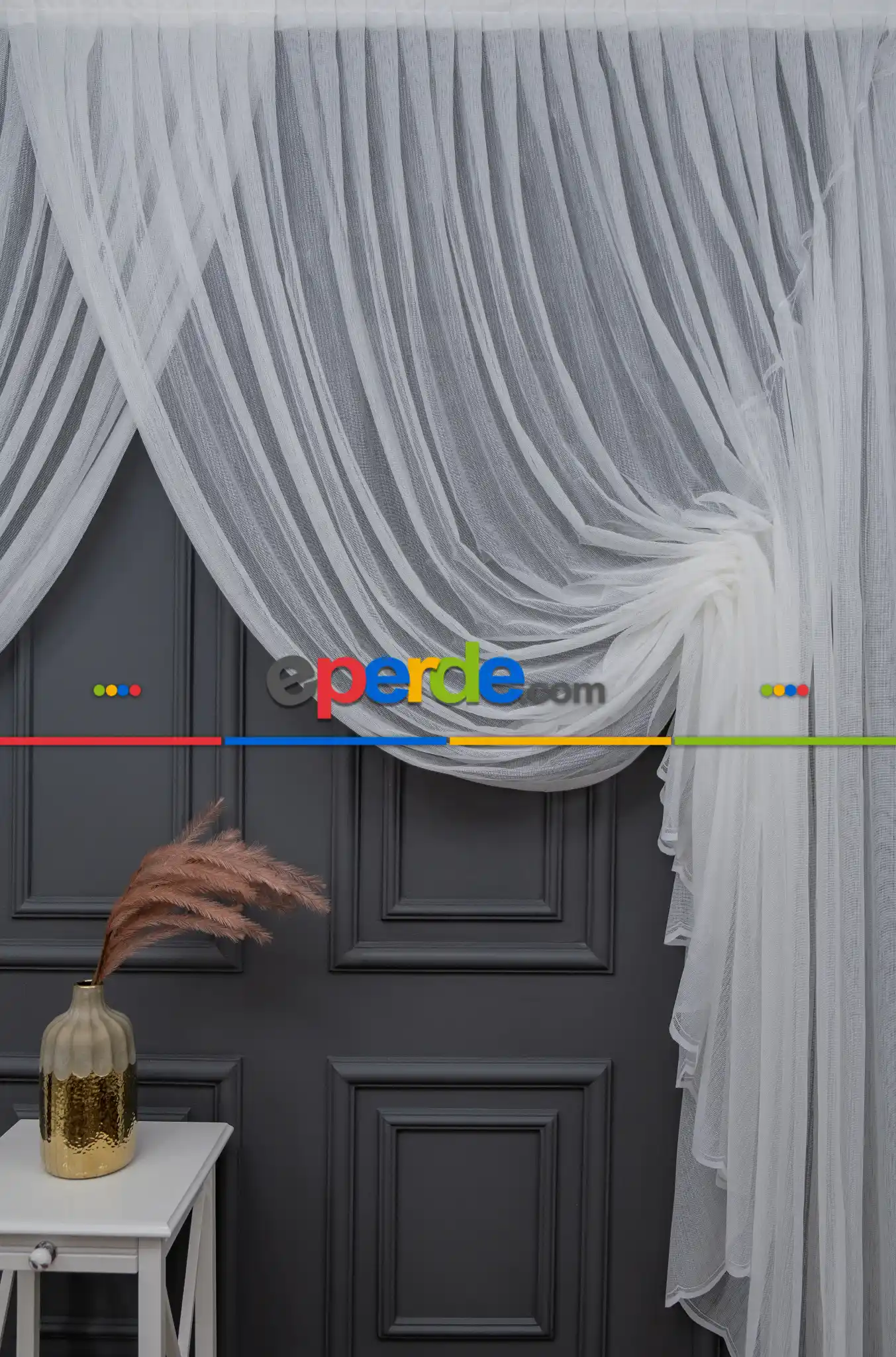 Buglem Desen Kruvaze Yankı Tıyatro Desen Tul Perde