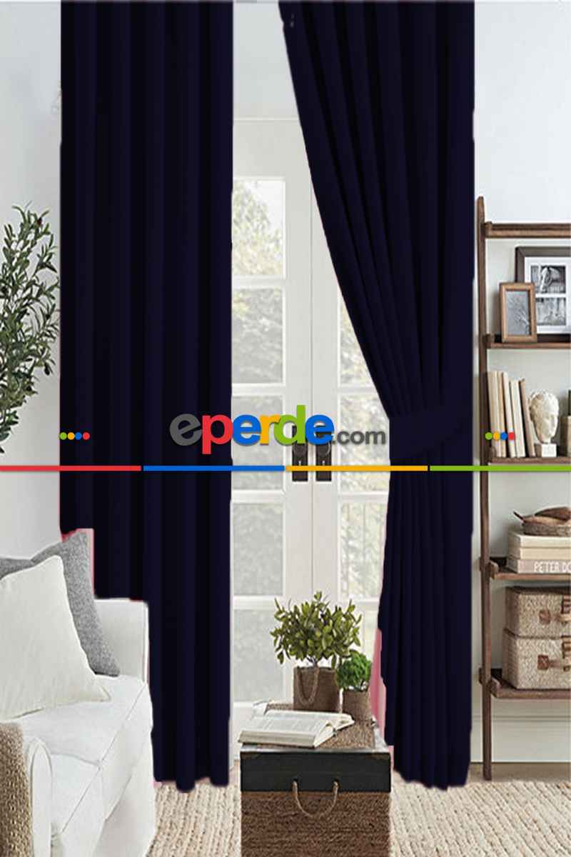 Lacivert Koyu Mavi Renk Karartma Blackout Güneşlik Fon Kalın Perde