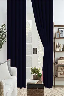 Yatak Odası - Lacivert Koyu Mavi Renk Karartma Blackout Güneşlik Fon Kalın Perde