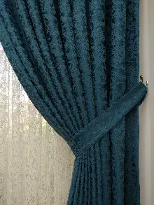 Petrol Duz Jakar Fon Perde (150)- Petrol Mavisi