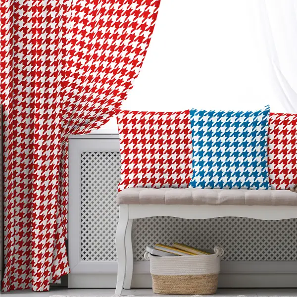 Kırmızı Fon Perde Evim1621-2 Kumaşı Kalındır Duck Bezi Değildir